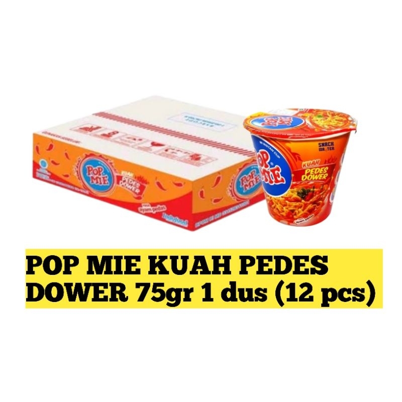 

Pop mie kuah pedes dower 1 dus isi 12 pcs