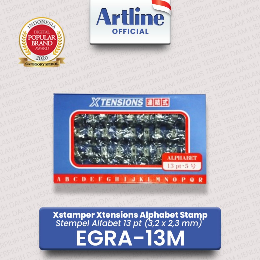 

(LIVE) ARTLINE Xstamper Xtensions Alphabet Stamp / Alfabet Stempel 13 pt EGRA-13M / EGR-13MB (2)