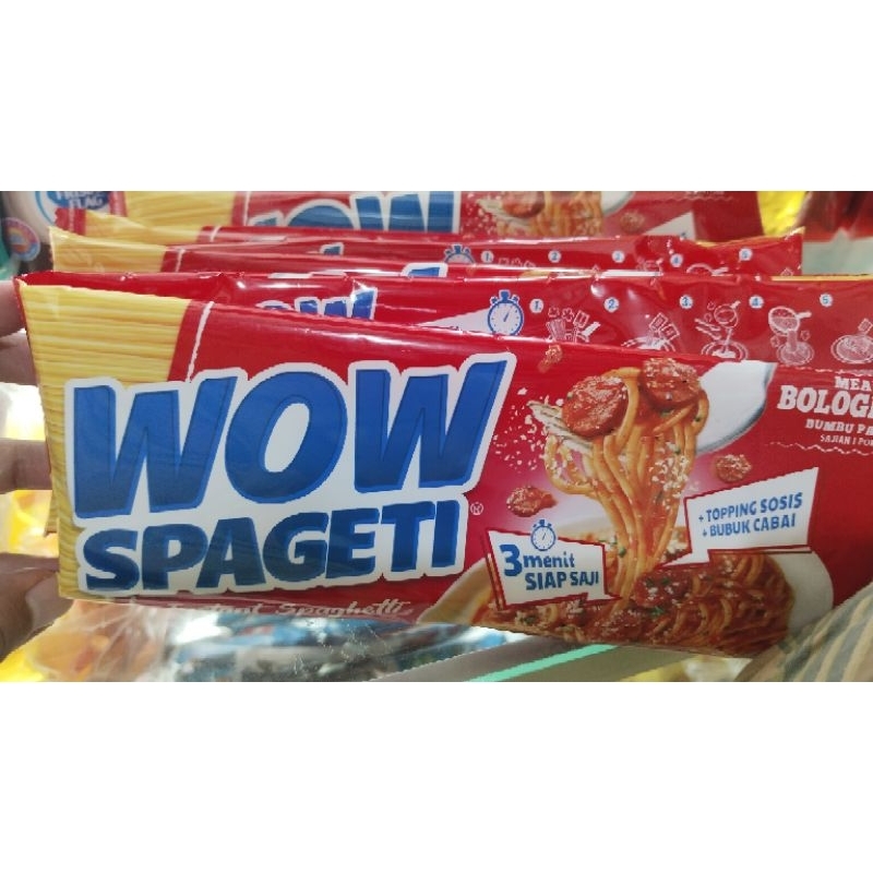 

MIE WOW SPAGETI BOLOGNESE ISI 5PCS/INSTAN SPAGETI BUMBU PASTA 1 RENCENG