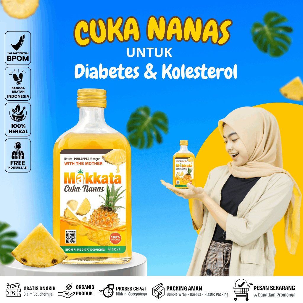 

Makkata Cuka Nanas Organic Pinnaple Cider Vinegar Cuka Nanas Original Unfiltered Unpasteurized