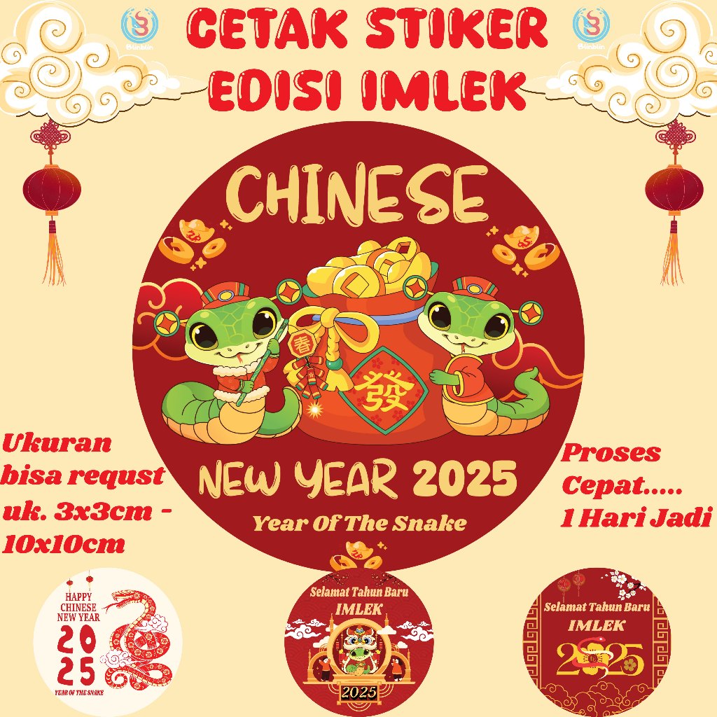 

Stiker Toples, Stiker Imlek Chinese New Year 2025, Stiker Ucapan, Proses cepat