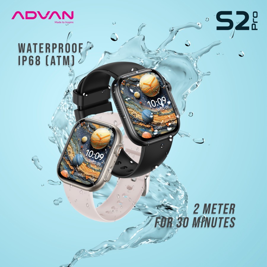 ADVAN Smartwatch S2 PRO Amoled 1.95 inch Slim AI Voice Bluetooth Call Waterproof