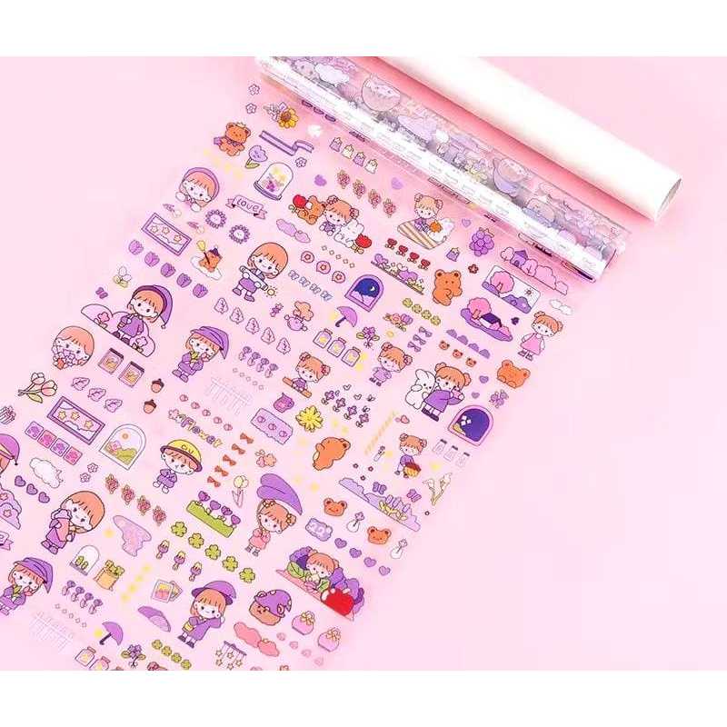Stiker Momo Roll Gulung Panjang Stiker Lucu Motif Karakter