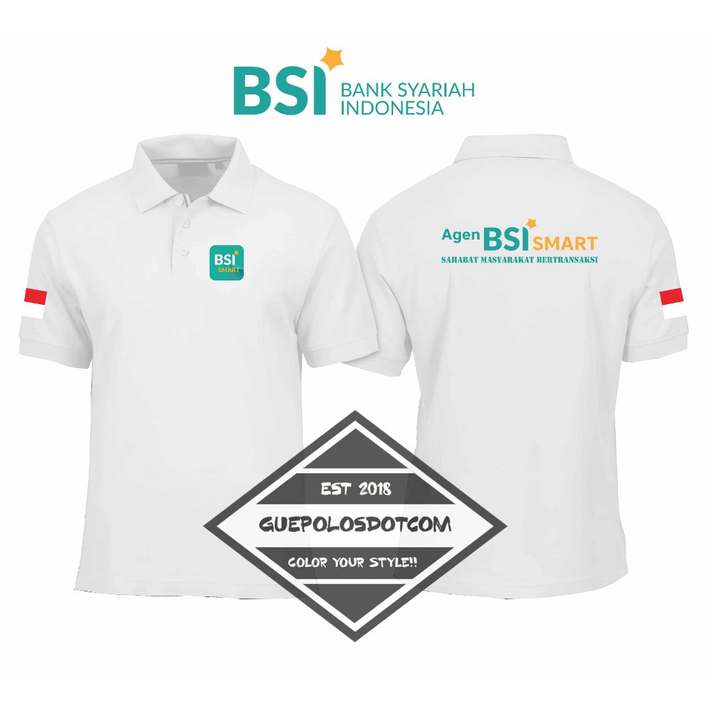 POLOSHIRT BSI/BANK SYARIAH INDONESIA - Baju Agen BSI SMART- POLO AGEN BSI SMART SAHABAT MASYARAKAT B