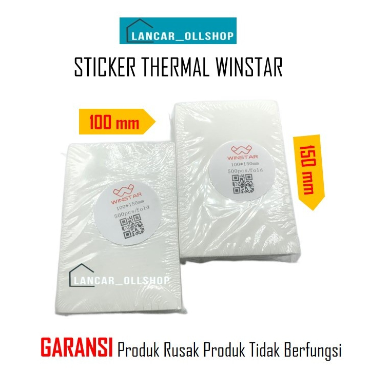 

Label Stiker Kertas Resi Thermal 100x150mm 500 pcs Merk Winstar