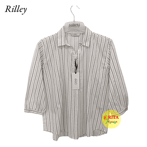 RILLEY - Kemeja Blus Widya Atasan Blouse Wanita - Kemeja Salur Wanita Bahan Poplin Atasan Wanita Pak