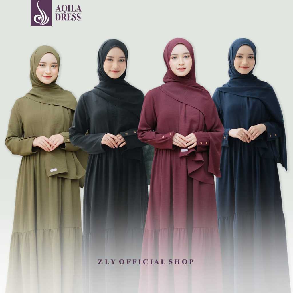 Gamis Susun Crinkle Airflow Premium Busui | Dress Muslimah Mewah Cantik Kekinian Aqila By ZLY ZELIA