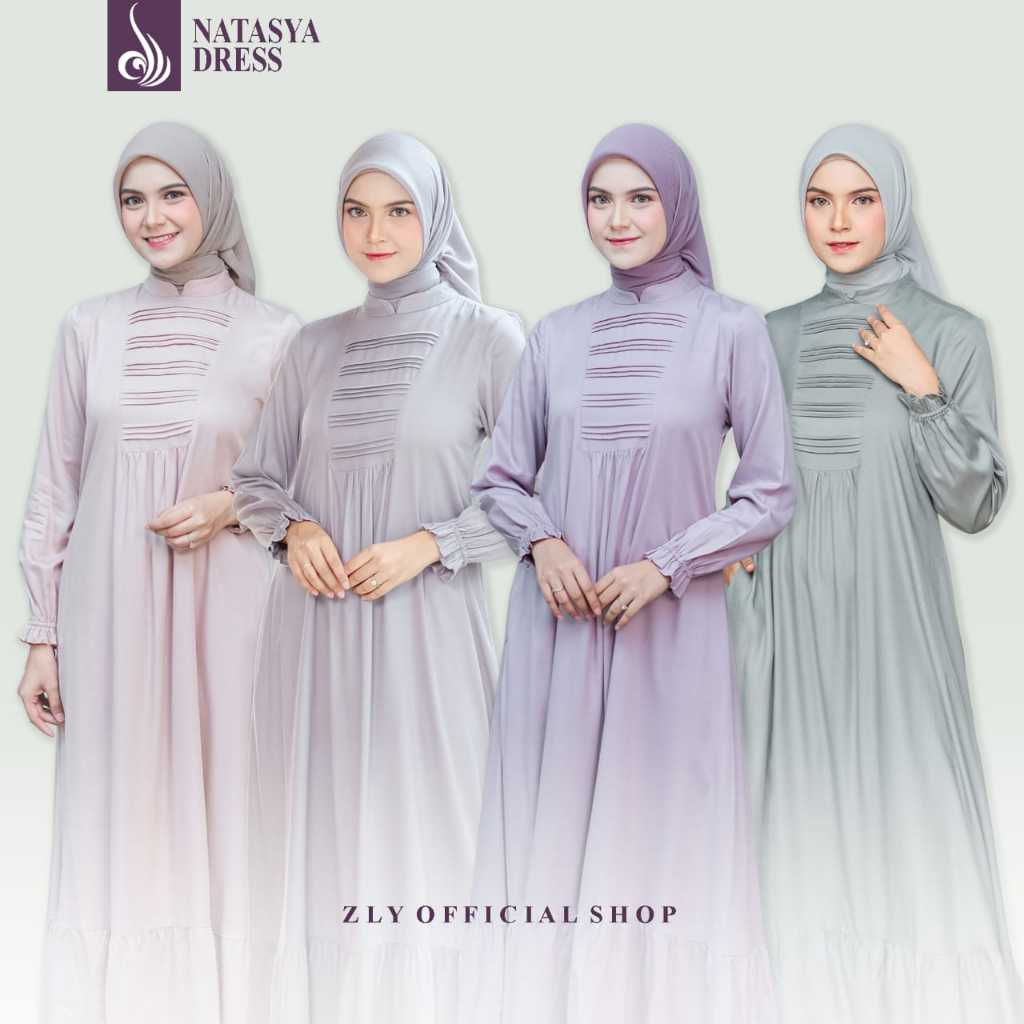Gamis Adem Lembut Bahan Rayon Twill Premium | Gamis Daily Simple dan Elegan Natasya By ZLY ZELIA