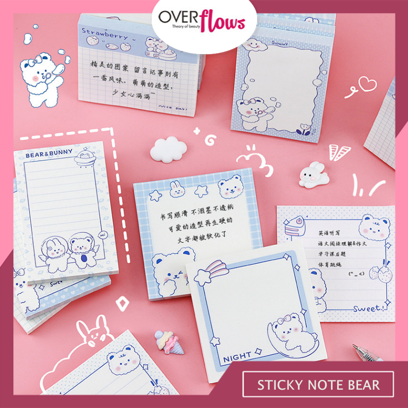 

OVERFLOWS.ID STICKY NOTE MEMO TEMPEL LUCU MOTIF KARTUN BEAR