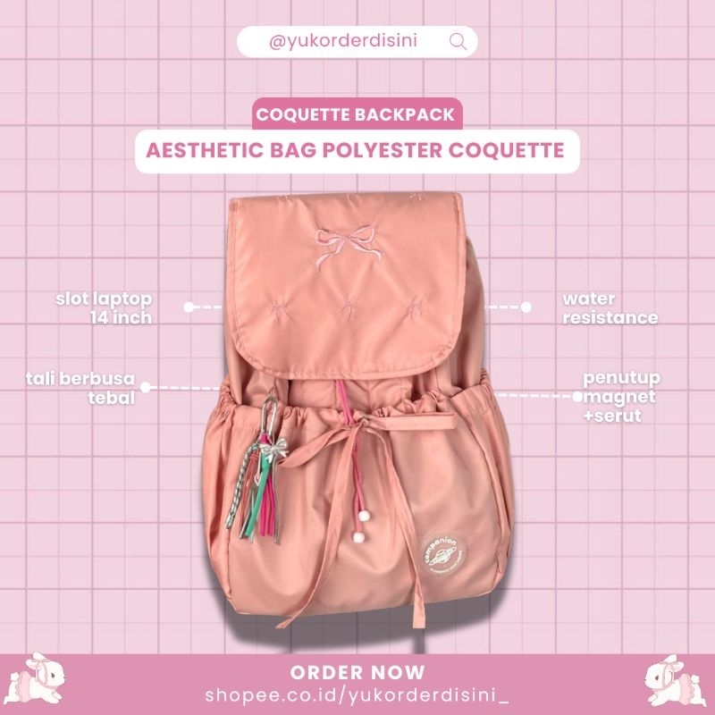 TAS RANSEL AESTHETIC COQUETTE/ TAS RANSEL KOREA / TAS SEKOLAH / TAS RANSEL SEKOLAH / TAS ANAK /TAS C