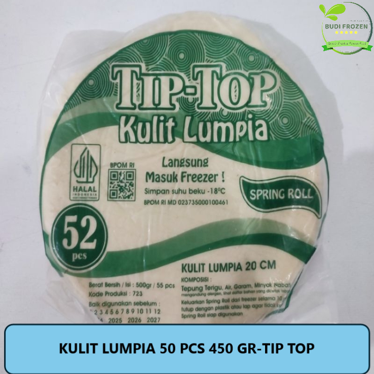 

KULIT LUMPIA 50 PCS 450 GR (KULIT LUMPIA BEST SELLER) – TIP TOP