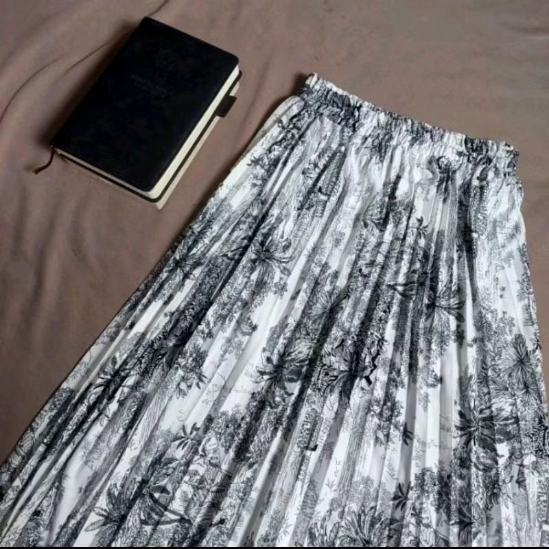 ROK PLISKET MOTIF BUNGA, ROK PLISKET PREMIUM, ROK PLISKET BUNGA