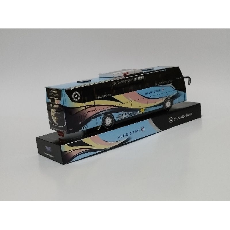 MINIATUR BIS BUS PAPERCRAFT JETBUS 5 JB5 BLUE STAR ADIPUTRO MERCEDES BENZ 1626 AIR SUSPENSION BISMAN