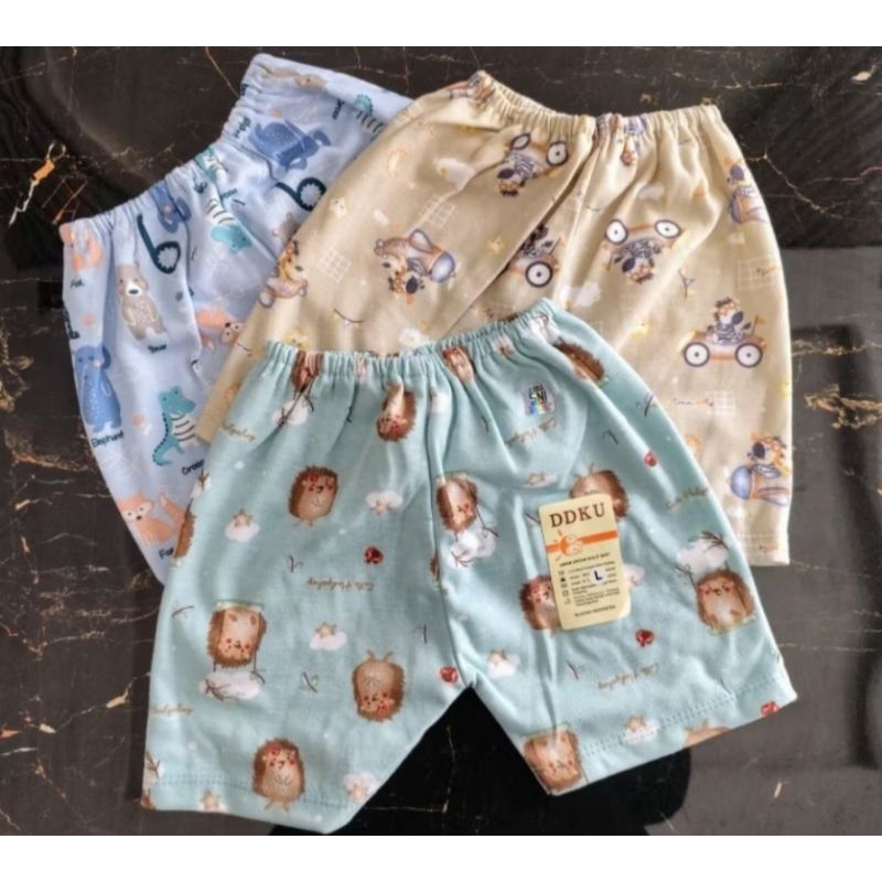 CELANA PENDEK BAYI,MERK DDKU ,series Abu,putih,hitam//CELANA DDKU SEGI 4/ PENDEK