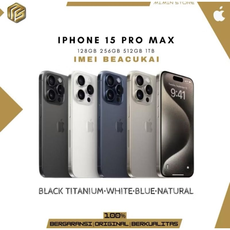 ￼iPhone 15 Pro Max 1TB 512GB 256GB 128GB Second Original Resmi