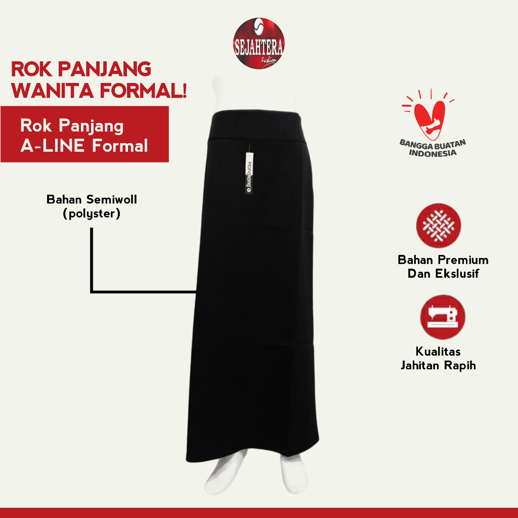 Rok Panjang A Line / Rok Panjang Wanita Formal Kantor