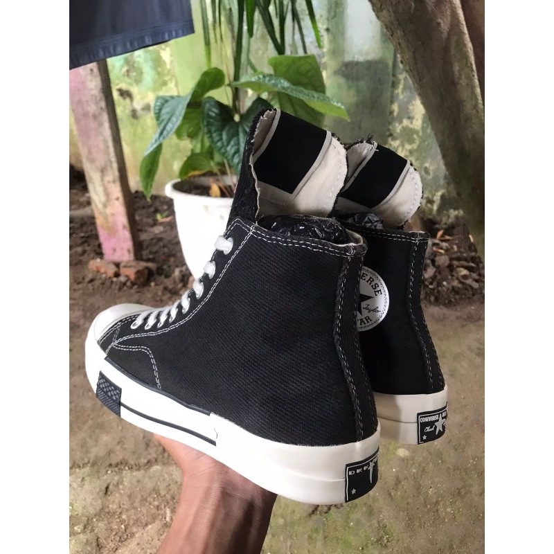 Converse X Rick Owens Drkstar Hi Black White. 42.0/27.0