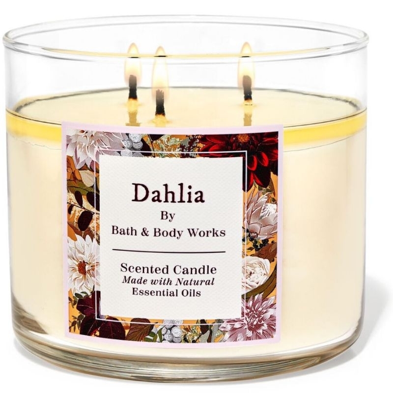 

BATH AND BODY WORKS BBW DAHLIA 3 WICK CANDLE 411 G PENGHARUM RUANGAN