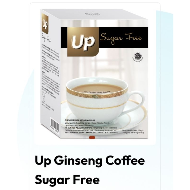 

Up Ginseng Coffee Sugar 15 Stick Kopi Seduh Aman Diabetes