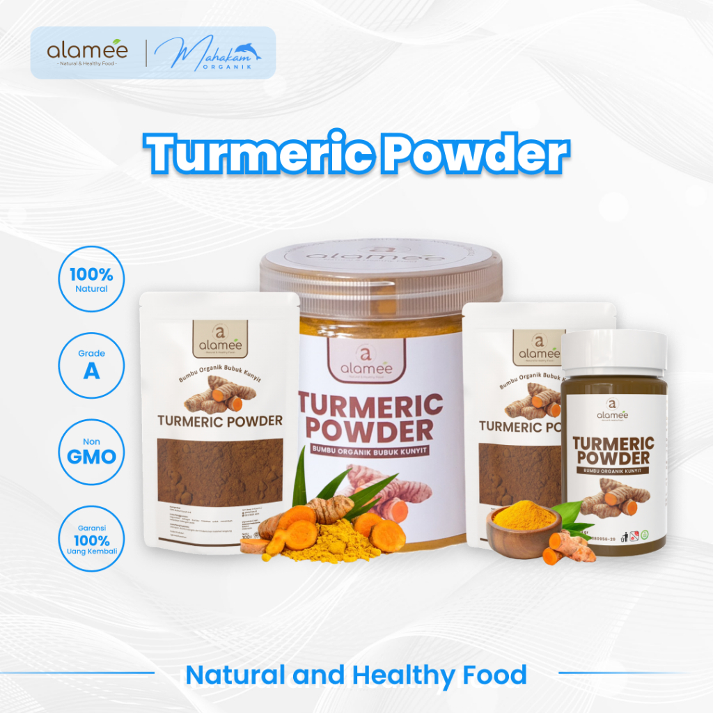 

ALAMEE Kunyit Bubuk Turmeric Powder Ground Bumbu Dapur Instan Organik Masak Seasoning