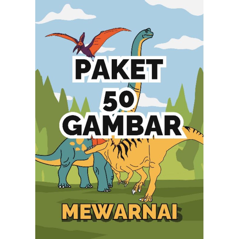 Gambar Mewarnai Paket 50 Gambar Berbeda Gambar Sketsa Bukan Buku TK PAUD SD