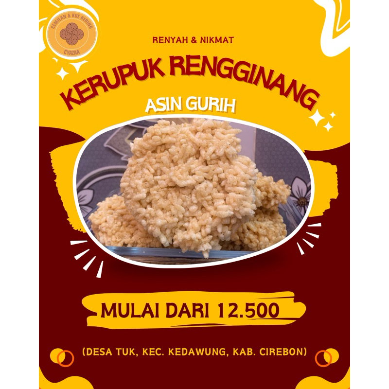 

Kerupuk Rengginang/ 250 gram/ 150 gram/ Asin Gurih