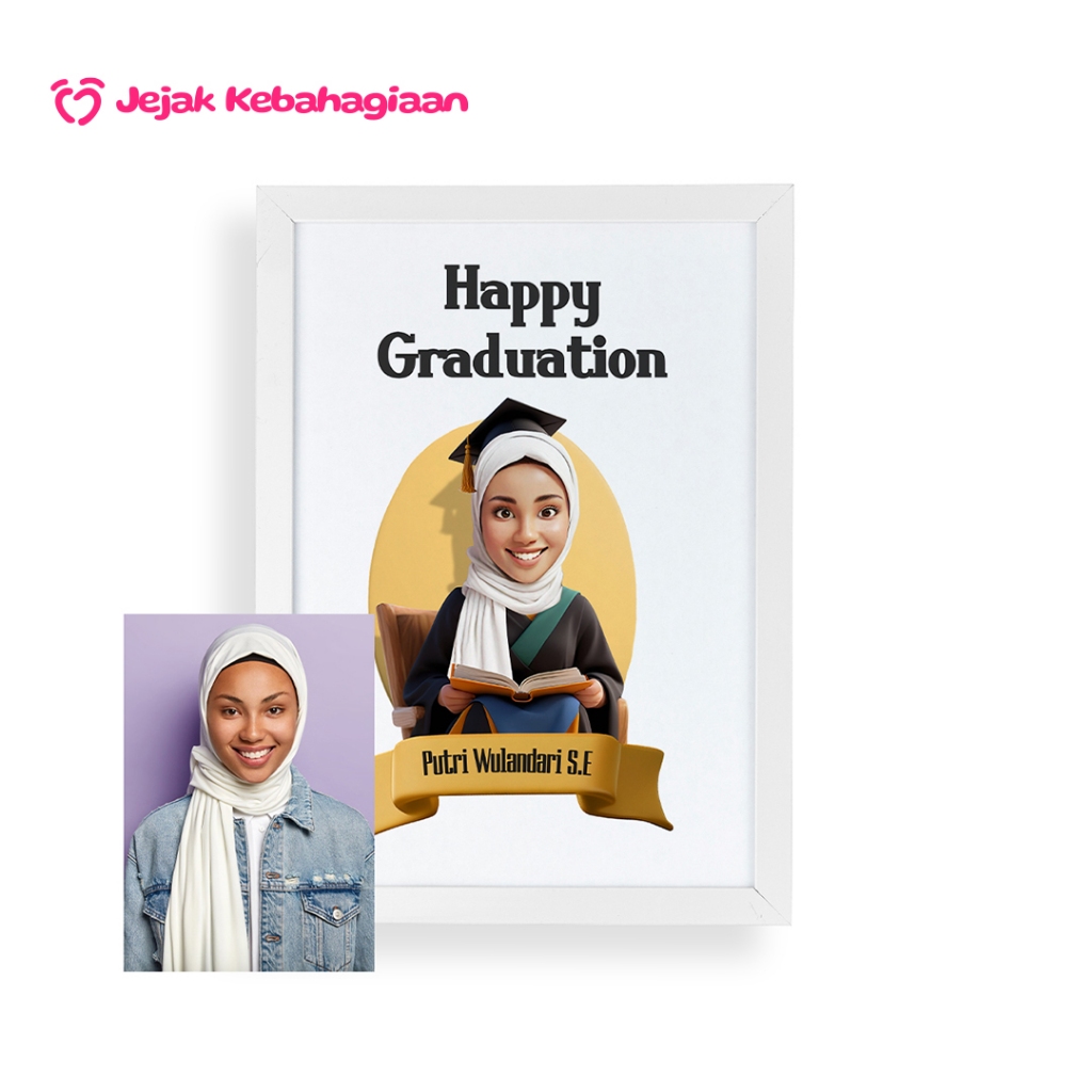 Paket Gambar Kartun Tema Wisuda dan Cetak+Figura