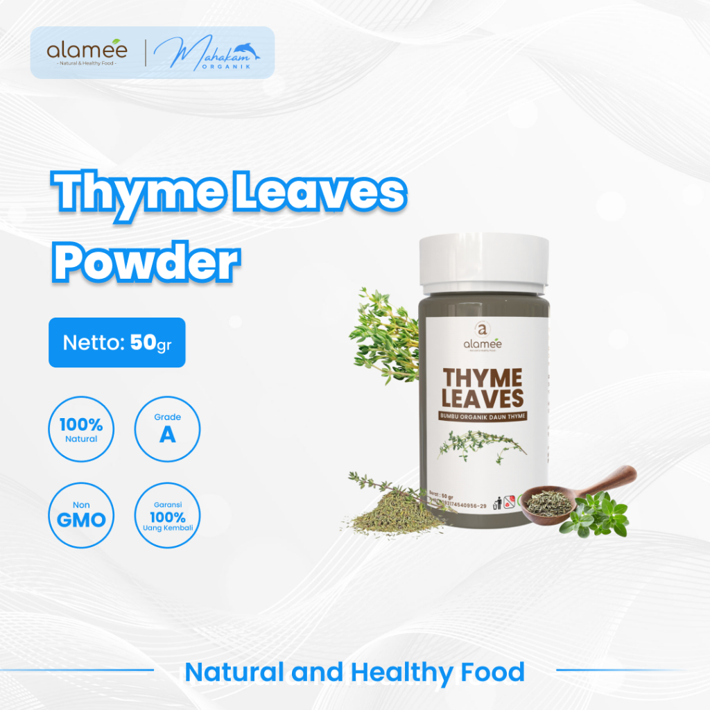 

ALAMEE Thyme Kering Seasoning Daun Timi Bumbu Dapur Organik Garnish Dried Leaves Masak Tabur 50gr