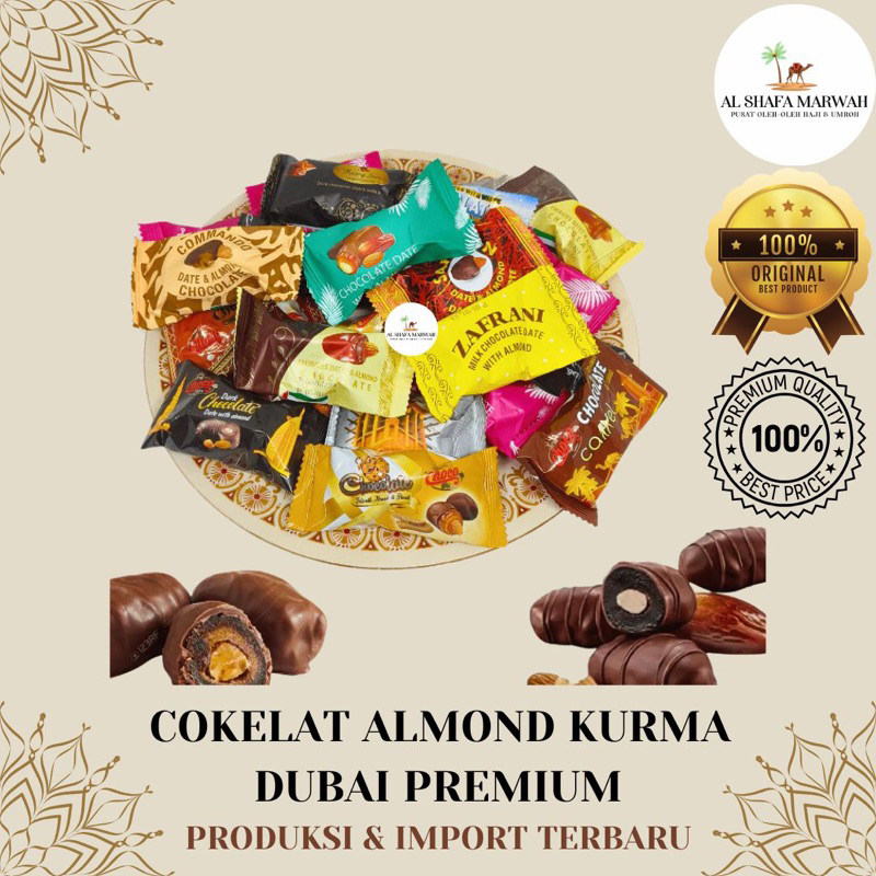 Cokelat Almond Kurma Dubai Premium | Cokelat Kurma | Cokelat Dubai | Cokelat Almond