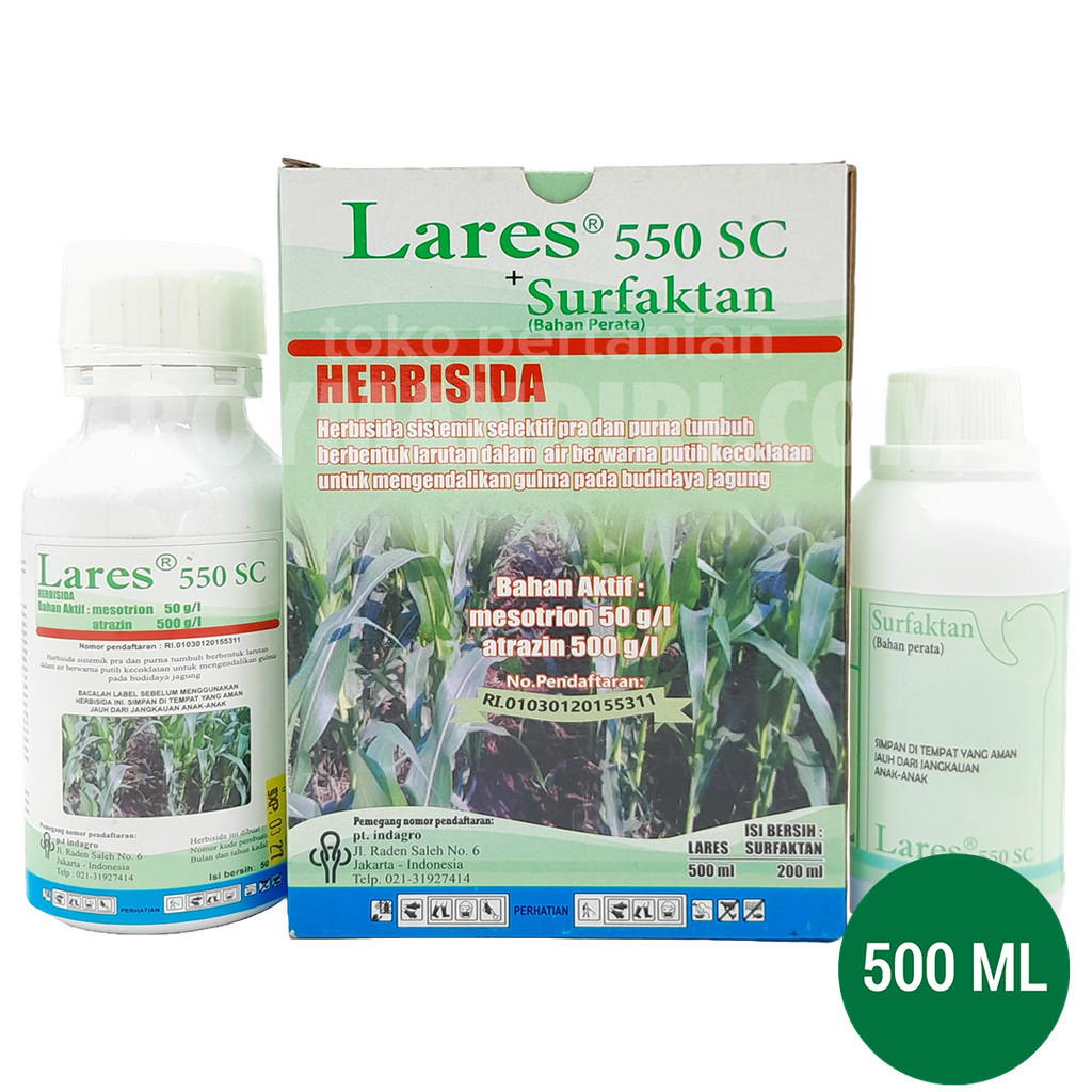 Herbisida selektif tanaman Jagung LARES - 500 ml (bonus kaos) PT INDAGRO