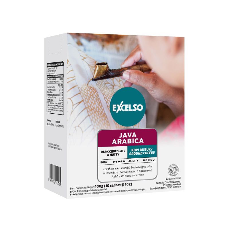 

Excelso Java Arabica Coffee Single Serving 10 sachets @10 gram Ground/Bubuk