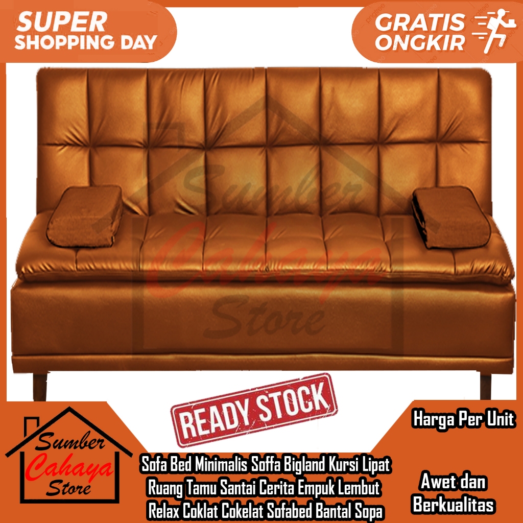 [Kargo] Sofa Bed Minimalis Soffa Bigland Kursi Lipat Lipet Ruang Tamu Santai Cerita Empuk Lembut Rel