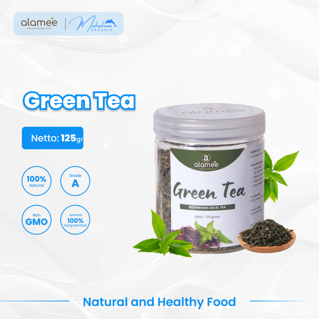 

ALAMEE Green Tea Teh Hijau Greentea Kering Organik Minuman Herbal 125gr