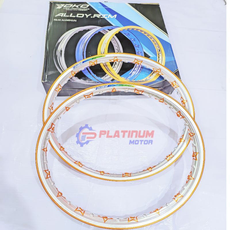 set ring velg YOKO ORIGINAL THAILAND 140×17 SILVER GOLD STAR