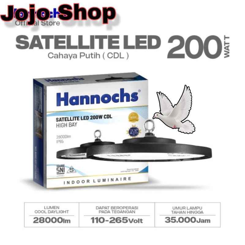 Hannochs Lampu Highbay LED Satellite LED 200 Watt Cahaya Putih- UFO