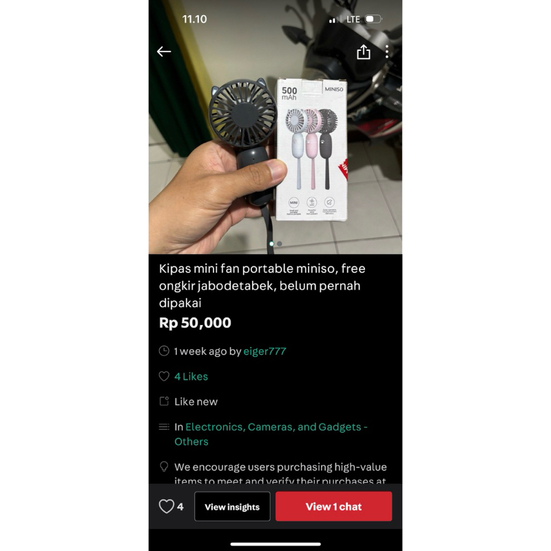 Miniso Kipas Mini Fan Portable