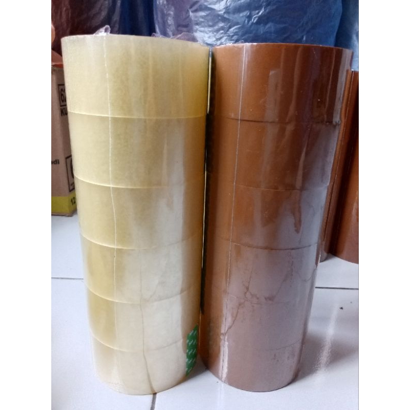 

Lakban Bening - Coklat Ukuran 45x90yard 1slop isi 6pcs Lakban packing Online shop