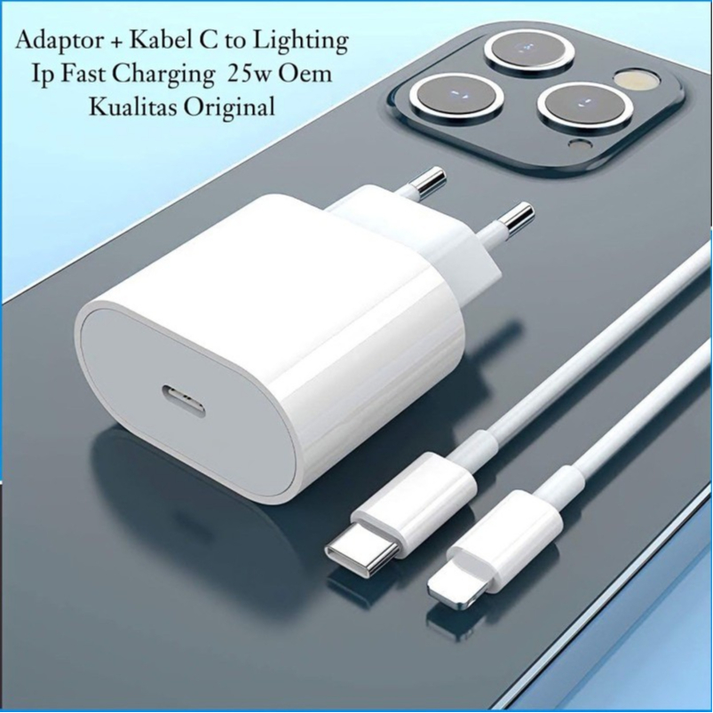 Charger  Cas Iphone 11/12/13/14/Pro Max 25 Watt Type C Lightning Fast Charging