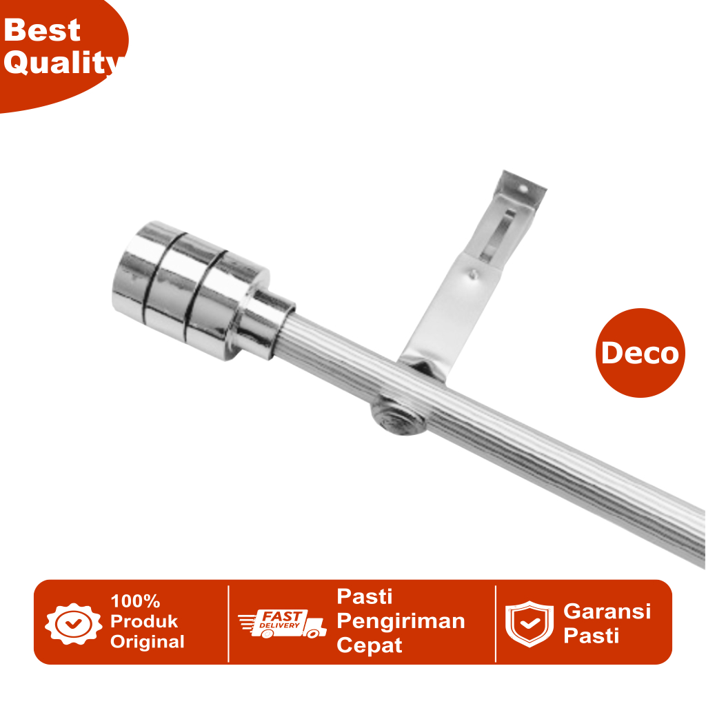 Decomart - Tiang Gorden Batang Horden Jendela Minimalis Full Set Bonus Buble Warp Varian Warna
