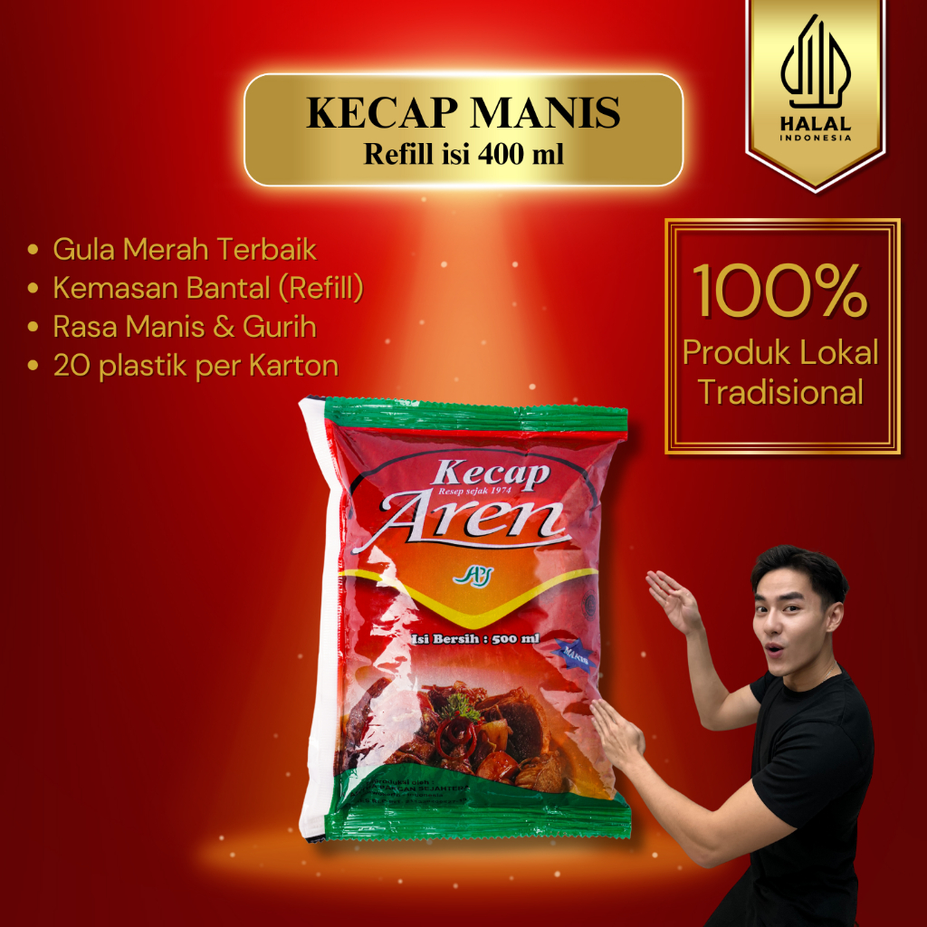 

Kecap Manis Kecap Aren isi 400 ml Kemasan Bantal Refill Pouch