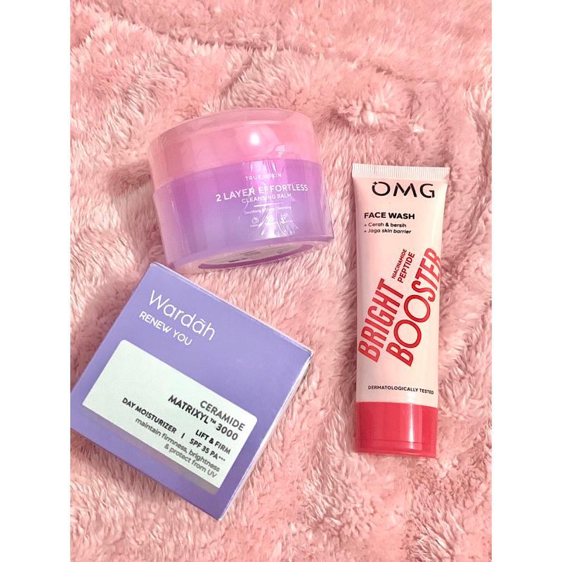 TRUE TO SKIN X YUPI CLEANSING BALM WARDAH RENEW YOU CERAMIDE DAY CREAM