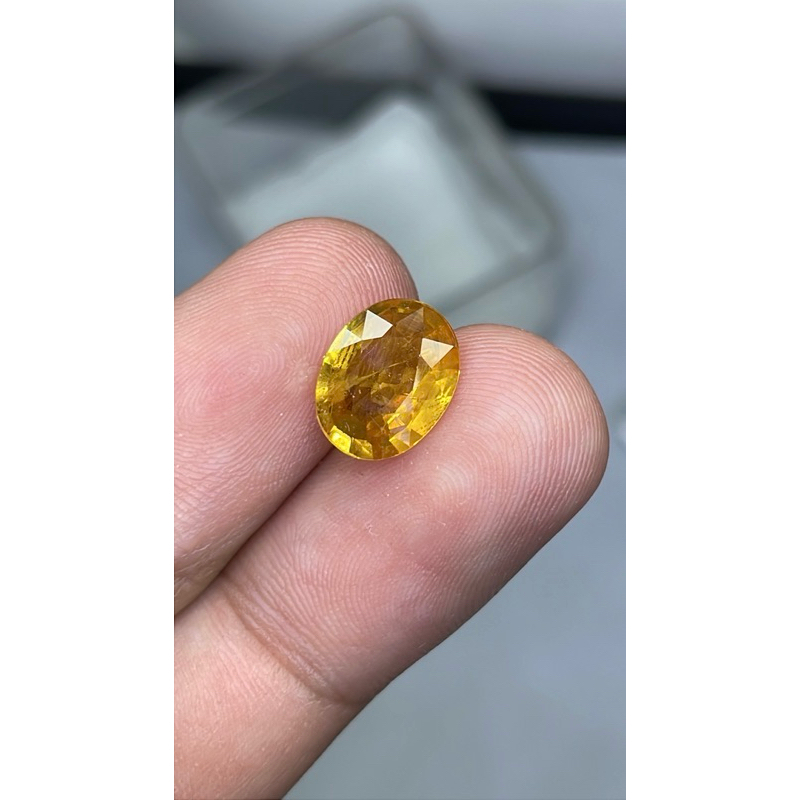 TERMURAH Natural Yellow Sapphire + Memo GRI