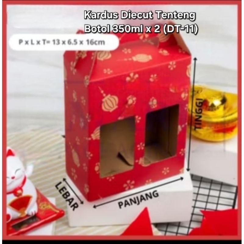 

5pcsKardus Diecut Tenteng Botol 350ml x 2 / 4 Imlek CNY