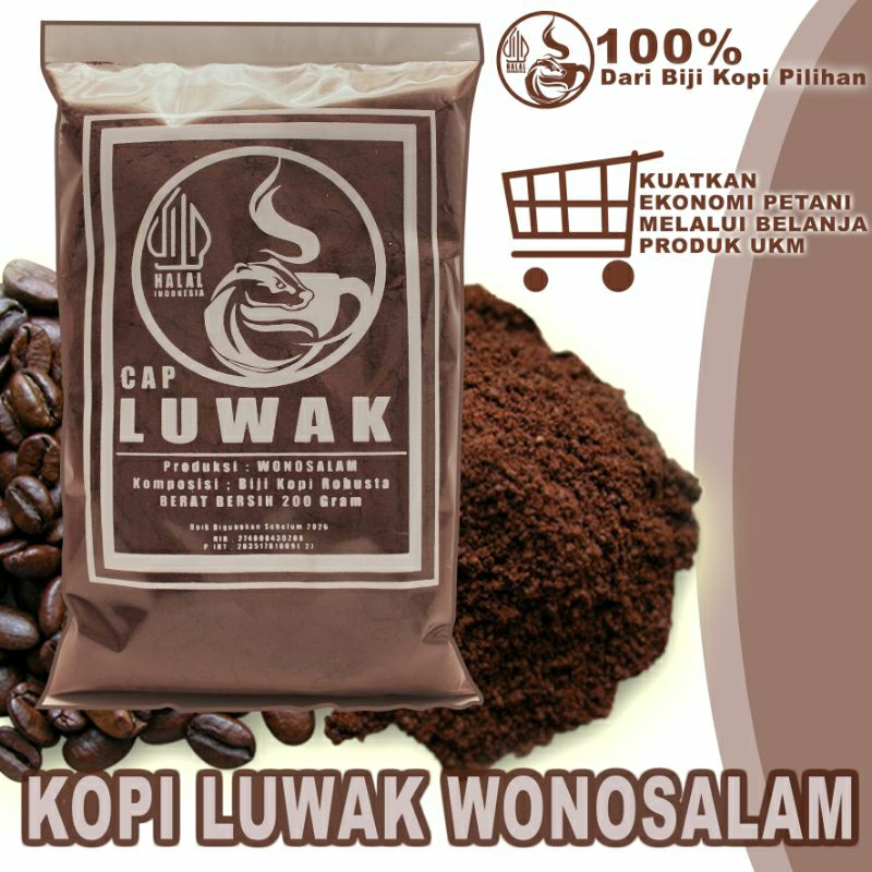 

Kopi Luwak Wonosalam - Kopi Bubuk Murni (Murah Nikmat) - 100 Gram