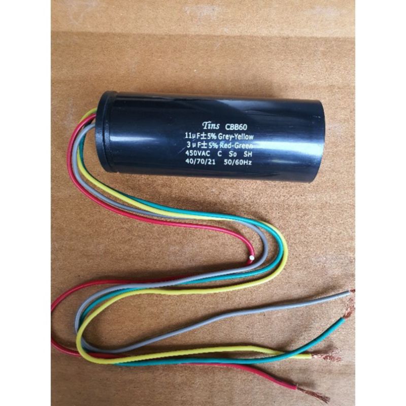 Kapasitor mesin cuci 3+11uf untuk mc sharp aqua merk tin