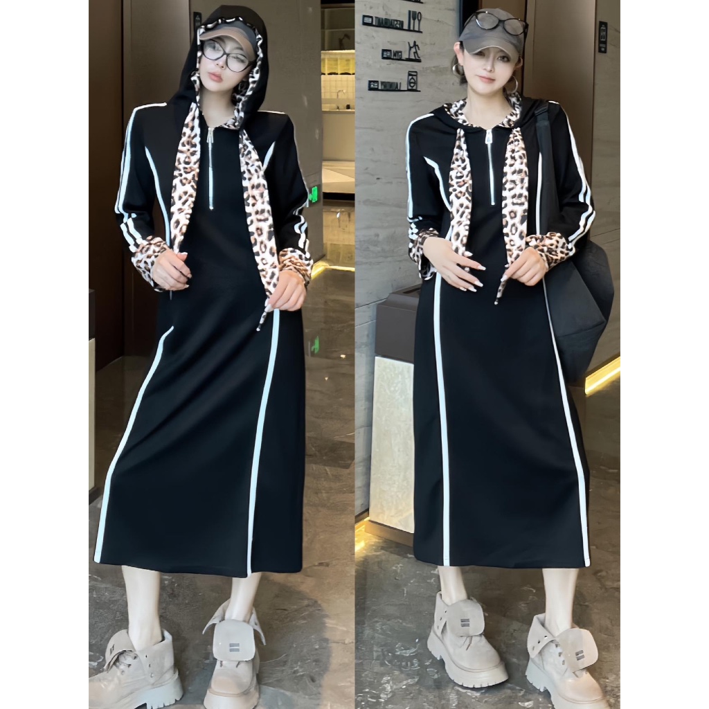 Dress Kaos Tunik Midi PREMIUM IMPORT -Macan