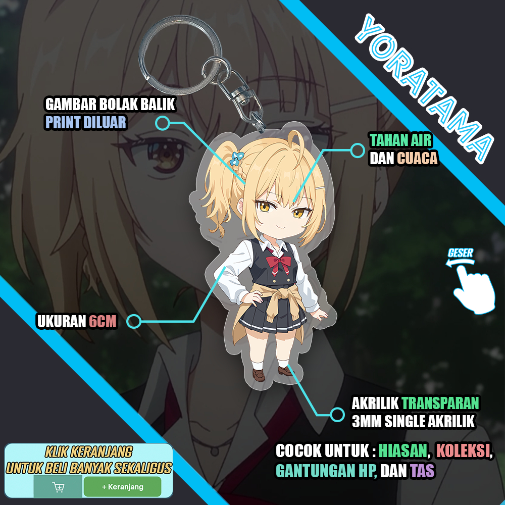 Gantungan Kunci Nonoa Roshidere Tokidoki Bosotto, Keychain Anime Lucu