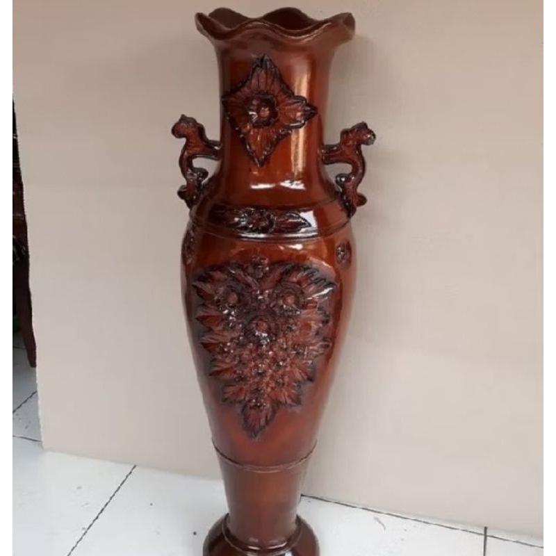 Gucci kayu ukir Jepara/guci jumbo ukuran 150cm