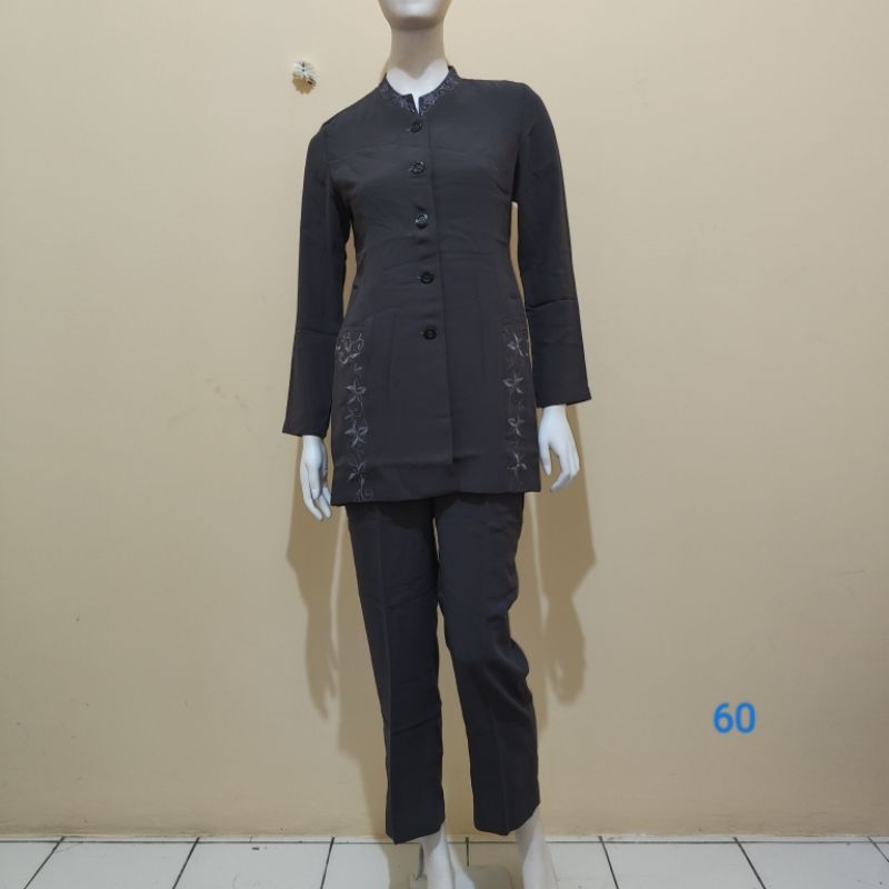 Termurah Setelan Baju Kantor Wanita Dinas ASN dll warna abu tua