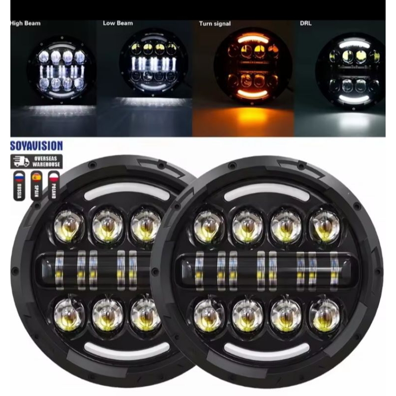 LED Headlamp Daymaker LED Bulat Taft  Hardtop Hartop FJ40 BJ40 Feroza Jimny CJ7 Katana Carry Land Ro